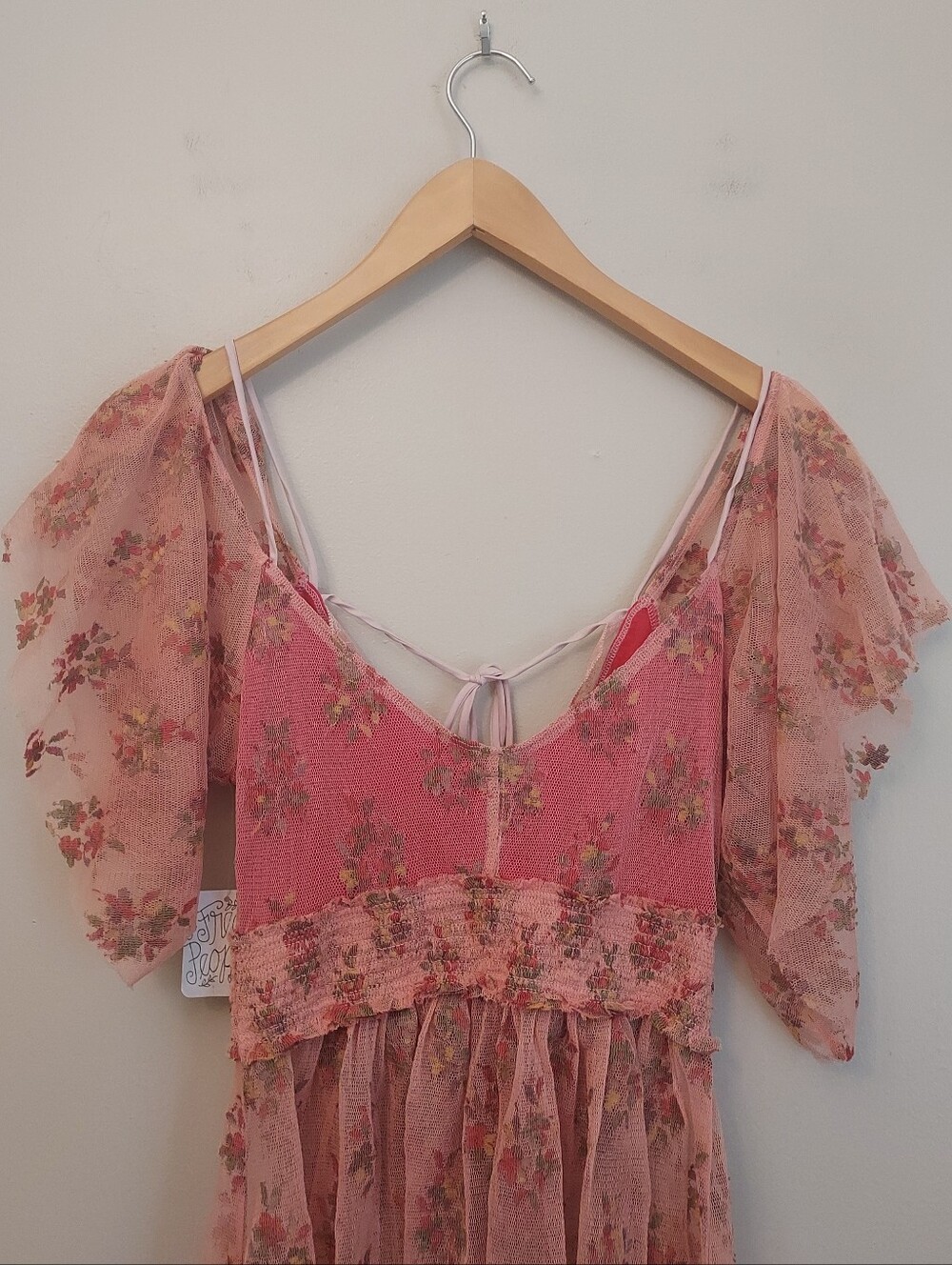 Free People Rose Floral Mesh Top Size XS NEW NWT Boho Cottagecore Flutter - Picture 7 of 12